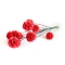 Artificial Flower, Dried Flower for Wedding Christmas Decoration, DIY Craft Home Decor, Red, 200~300mm, Flower: 25mm in diameter