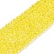 Glass Beads Strands, Faceted, Rondelle, Yellow, 2.5x1.5~2mm, Hole: 0.6~0.7mm, about 154~161Pcs/strand, 90~100 Strand/set