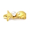 Starfish & Shell Shape 304 Stainless Steel Alligator Hair Clips, with Resin, Real 18K Gold Plated, 37x20.5x15mm