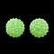 AB-Color Resin Rhinestone Beads, with Acrylic Round Beads Inside, for Bubblegum Jewelry, Lawn Green, 20x18mm, Hole: 2~2.5mm