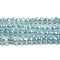 Transparent Baking Painted Glass Beads Strands, AB Color, Faceted, Round, Medium Turquoise, 3x2.5mm, Hole: 0.7mm, about 156~159pcs/strand, 14.80~14.96 inch(37.6~38cm)