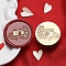 Golden Tone Round Wax Seal Brass Stamp Heads, for Wax Seal Stamp, Valentine's Day Series, Flower, 30x15mm, Hole: 7mm