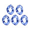 Transparent Acrylic Linking Rings, Quick Link Connectors, for Curb Chains Making, Twist, Blue, 23x17x4.5mm, Inner Diameter: 13.5x7mm