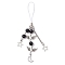 Imitation Gemstone Acrylic Mobile Straps, with Alloy Charms, Heart Wing Moon Star, Black, 130mm