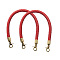 Imitation Leather Bag Handles, Rings Shaped Purse Handles, Red, 300x10~12mm