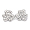 Non-Tarnish Flower 304 Stainless Steel Stud Earrings, Stainless Steel Color, 24x25.5mm