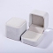 Square Velvet Ring Jewelry Boxes, Finger Ring Storage Gift Case for Wedding Engagement, WhiteSmoke, 5x4.5x4cm