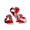 Glass Rhinestone Cabochons, Pointed Back, Faceted, Heart, Light Siam, 9x8x4mm