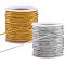 Jewelry Braided Thread Metallic Cords, Gold & Silver, Mixed Color, 1.3~1.6mm, about 50m/roll, 2rolls/set