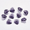 Faceted Glass Rhinestone Charms, Imitation Austrian Crystal, Heart, Amethyst, 10x10x5mm, Hole: 1mm