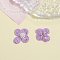 Handmade Glass Seed Beads, Loom Pattern, Flower Pendants, Medium Orchid, 25x25mm