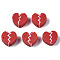 Handmade Polymer Clay Beads, for DIY Jewelry Crafts Supplies, Heart, FireBrick, 8x9~9.5x4~4.5mm, Hole: 1.8mm