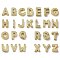 Brass Micro Pave Cubic Zirconia Beads, Lead Free & Cadmium Free, Long-Lasting Plated, Real 18K Gold Plated, Alphabet, Letter A~Z, 12~12.5x8~12.5x4.5~5mm, Hole: 8.5~9.5x2mm