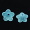 Dyed Chunky Turquoise Transparent Frosted Flower Acrylic Beads, about 13mm in diameter, 7mm thick, hole:1mm