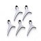 Tarnish Resistant 304 Stainless Steel Charms, Laser Cut, Dolphin Fishtail, Stainless Steel Color, 13x8x1mm, Hole: 1.4mm