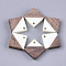 Resin & Walnut Wood Pendants, Rhombus, Creamy White, 16.5~17.5x17~18x3~4mm, Hole: 1.8mm, Side Length: 12~13mm