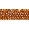 Transparent Electroplate Glass Beads Strands, Pearl Luster Plated, Faceted, Bicone, Dark Orange, 4x4mm, Hole: 0.8mm, about 82~85pcs/strand, 12.01~12.2 inch(30.5~31cm)