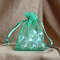 Organza Gift Drawstring Bags, Jewelry Pouches, Wedding Party Christmas Favor Gift Bags, Rectangle, Medium Aquamarine, 9x7cm