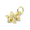 Brass Micro Pave Clear Cubic Zirconia Charms KK-H475-55G-02-2