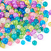 420Pcs 14 Style Transparent Spray Painted Crackle Glass Beads Strands CCG-TA0002-04-3