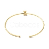 Rack Plating Brass Micro Pave Clear Cubic Zirconia Letter Open Cuff Bangles BJEW-A018-01G-X-3