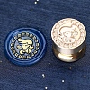 Golden Tone Round Wax Seal Brass Stamp Heads AJEW-S087-02G-02-1