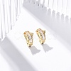 Rack Plating Star Brass Micro Pave Clear Cubic Zirconia Cuff Earrings EJEW-H147-17G-1