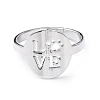 304 Stainless Steel Word Love Adjustable Ring for Women RJEW-I097-01P-2