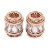 Rack Plating Brass Micro Pave Cubic Zirconia European Beads KK-F089-31RG-08-1