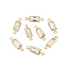 Brass Clear Cubic Zirconia Connector Charms KK-T070-12C-1