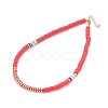 Handmade Polymer Clay Heishi Beads Beaded Necklaces NJEW-JN02901-03-1