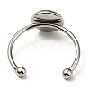 304 Stainless Steel Open Cuff Ring Findings STAS-H215-01A-P-3