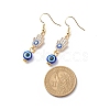 Crystal Rhinestone Dangle Earrings with Enamel Evil Eye EJEW-JE05012-04-4