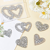 Fingerinspire 6Pcs 6 Style Heart Glitter Hotfix Rhinestone DIY-FG0002-28-6