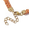 Braided Waxed Polyester Rectangle Link Chain Bracelets BJEW-JB10000-05-4