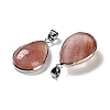 Synthetic Strawberry Quartz Pendants G-B123-05P-01-2