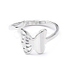 304 Stainless Steel Hollow Out Butterfly Adjustable Ring for Women RJEW-I097-03P-2