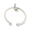 Rack Plating Brass Open Cuff Rings for Women RJEW-F162-02P-J-3