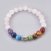 Natural & Synthetic Mixed Stone Stretch Bracelets BJEW-JB03905-2