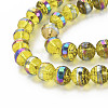 Electroplate Transparent Glass Beads Strands EGLA-N006-031-A04-3