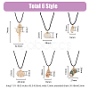 ANATTASOUL 6Pcs 6 Style Natural Shell Pendant Necklaces Set with Wax Cords for Women NJEW-AN0001-42-2