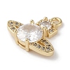 Brass Micro Pave Clear Cubic Zirconia Charms KK-G491-17G-2