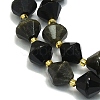 Natural Golden Sheen Obsidian Beads Strands G-I376-C18-01-3