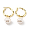 Plastic Pearl Dangle Hoop Earrings EJEW-A070-01G-1