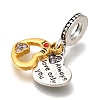 Rack Plating Alloy Rhinestone European Dangle Charms PALLOY-P307-10G-2