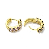 Brass Micro Pave Cubic Zirconia Hoop Earring EJEW-C088-35G-3