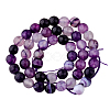 Faceted Round Natural Madagascar Agate Beads Strands G-PH0006-02-1