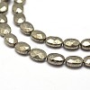 Faceted Oval Natural Pyrite Beads Strands G-I126-13-8x6mm-3
