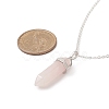 Natural Rose Quartz Geometry Pendant Necklace NJEW-JN04239-03-2