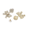Brass Micro Pave Cubic Zirconia Stud Earrings EJEW-B046-17G-2